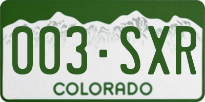 CO license plate 003SXR