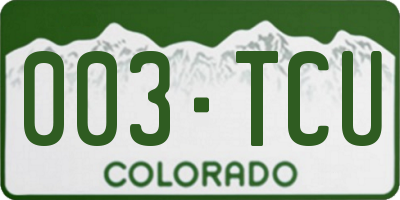 CO license plate 003TCU