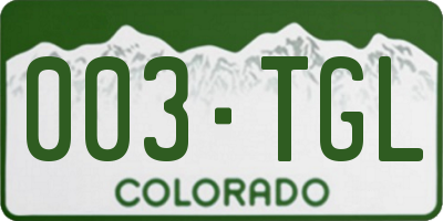 CO license plate 003TGL