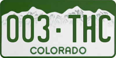 CO license plate 003THC