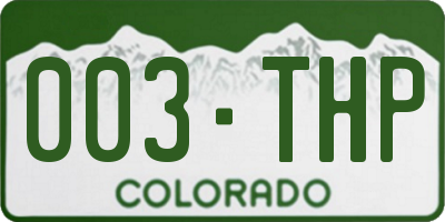 CO license plate 003THP