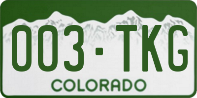 CO license plate 003TKG