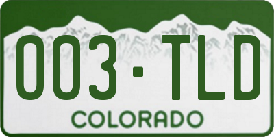 CO license plate 003TLD