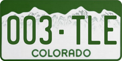 CO license plate 003TLE