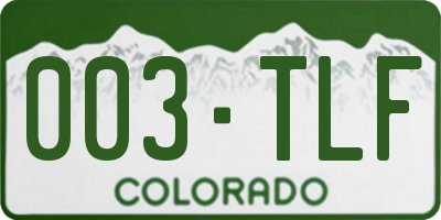 CO license plate 003TLF