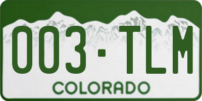 CO license plate 003TLM