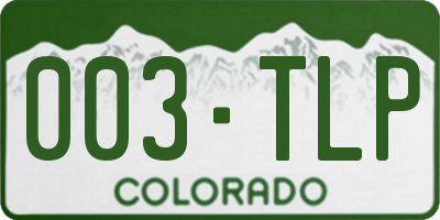 CO license plate 003TLP