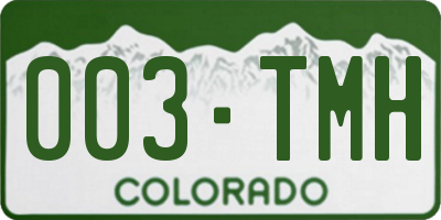 CO license plate 003TMH