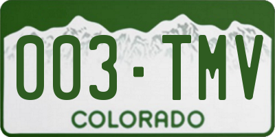 CO license plate 003TMV