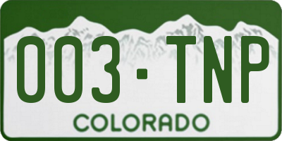 CO license plate 003TNP