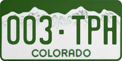CO license plate 003TPH