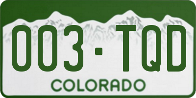 CO license plate 003TQD