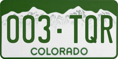 CO license plate 003TQR