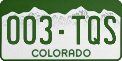 CO license plate 003TQS