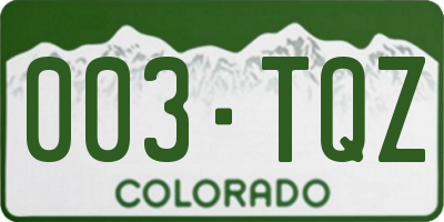 CO license plate 003TQZ