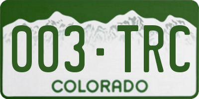 CO license plate 003TRC