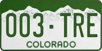 CO license plate 003TRE