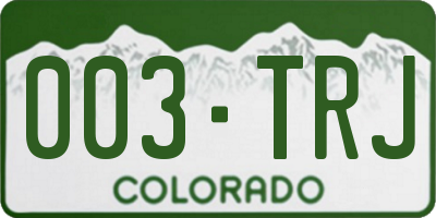 CO license plate 003TRJ