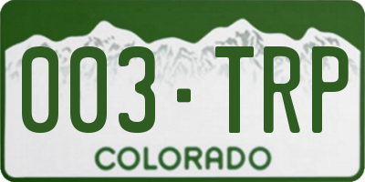CO license plate 003TRP