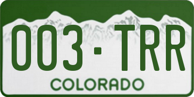 CO license plate 003TRR