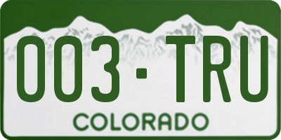 CO license plate 003TRU