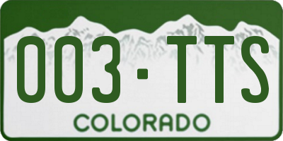 CO license plate 003TTS