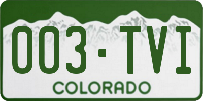 CO license plate 003TVI