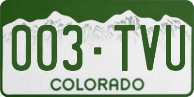 CO license plate 003TVU