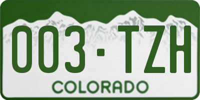 CO license plate 003TZH
