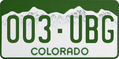CO license plate 003UBG
