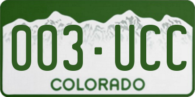 CO license plate 003UCC