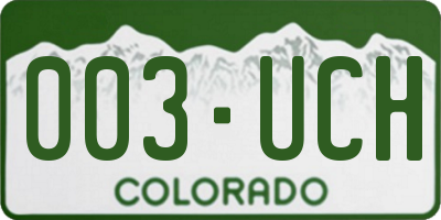 CO license plate 003UCH