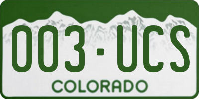 CO license plate 003UCS