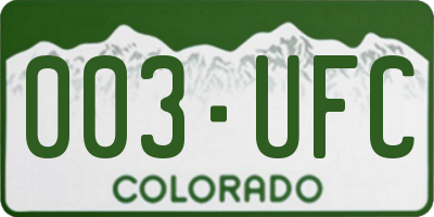 CO license plate 003UFC