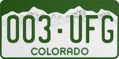 CO license plate 003UFG