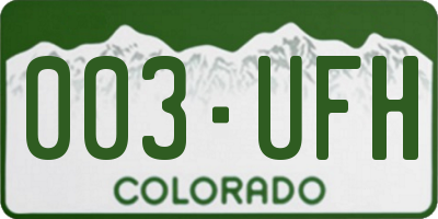 CO license plate 003UFH