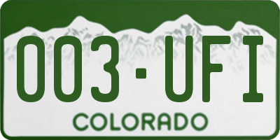 CO license plate 003UFI