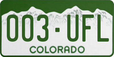 CO license plate 003UFL