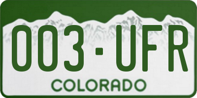 CO license plate 003UFR