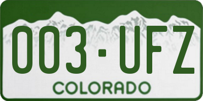 CO license plate 003UFZ