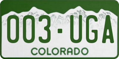CO license plate 003UGA