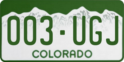 CO license plate 003UGJ