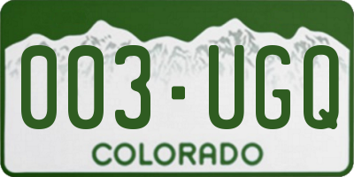 CO license plate 003UGQ