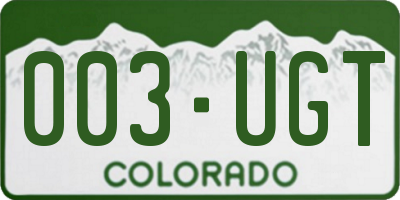 CO license plate 003UGT