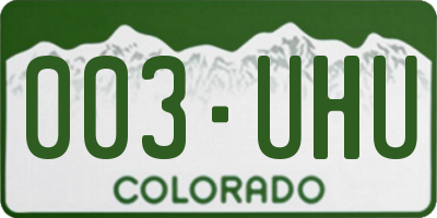 CO license plate 003UHU