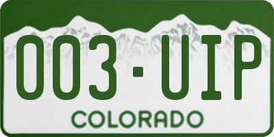 CO license plate 003UIP