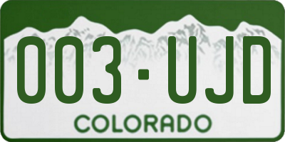 CO license plate 003UJD