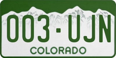 CO license plate 003UJN
