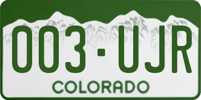 CO license plate 003UJR