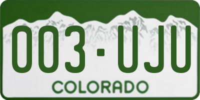CO license plate 003UJU
